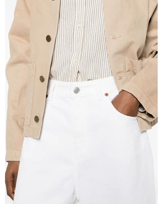 Lois White Camille Logo Patch Shorts