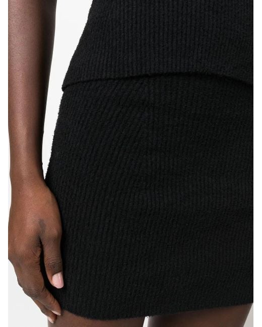 Wardrobe NYC Black Ribbed-Knit Mini Skirt