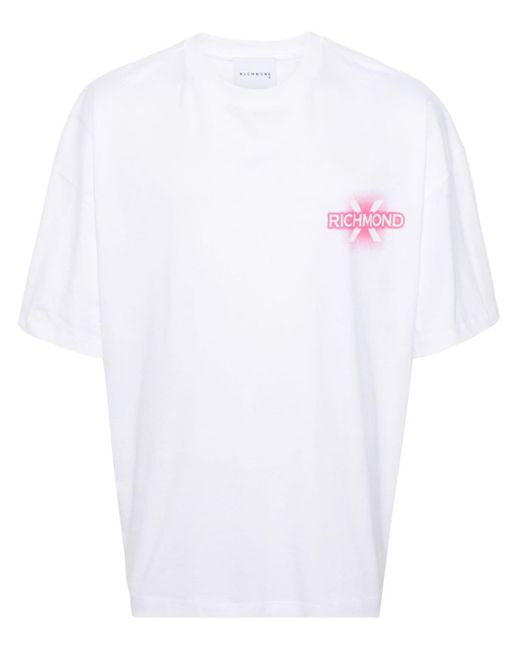 John Richmond White Logo-print Cotton T-shirt for men