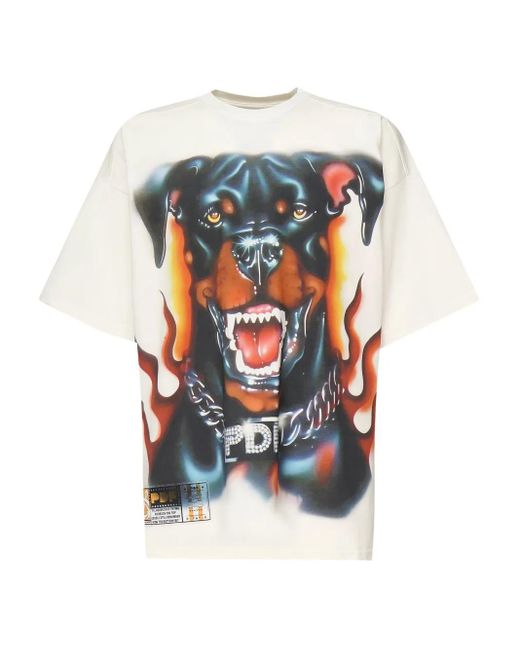 PDF CHANNEL White The Boy Rottweiler Print T-Shirt for men