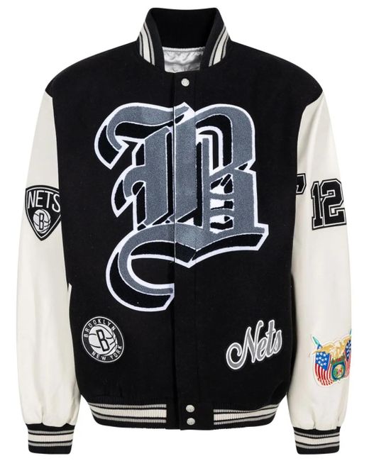 Jeff Hamilton Black X Brooklyn Nets Bomber Jacket