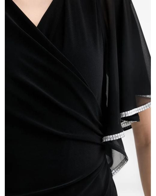 Joseph Ribkoff Black Embellished Wrap-Front Jumpsuit