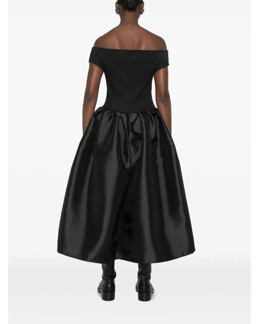 Marques'Almeida Black Off-Shoulder Puffed Dress