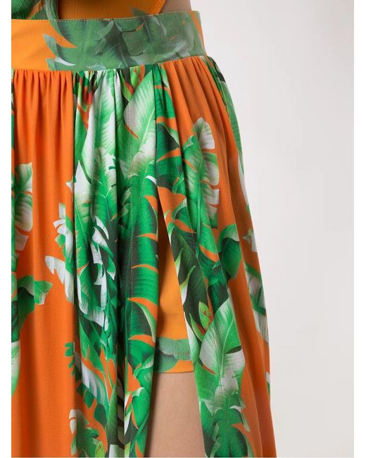 Amir Slama Green Printed Ruffle Skirt