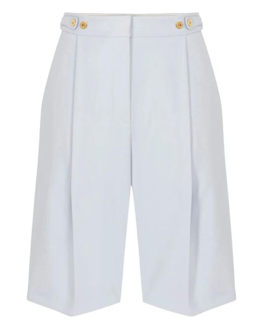 Elisabetta Franchi White Plissierte High-Waist-Shorts