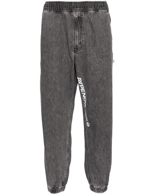 Aape By A Bathing Ape Gray Tapered-Leg Jeans for men