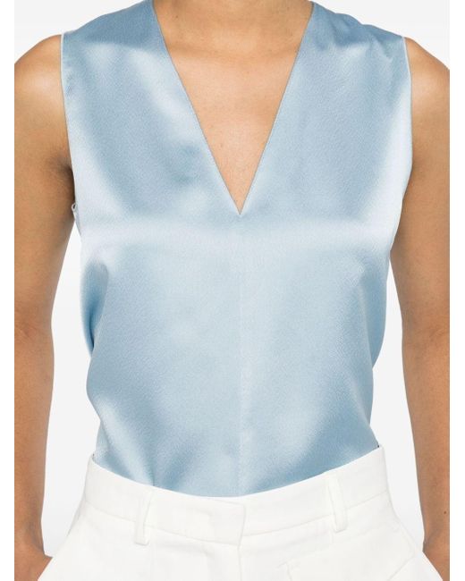 Tropeche sleeveless blouse Blanca Vita de color Blue