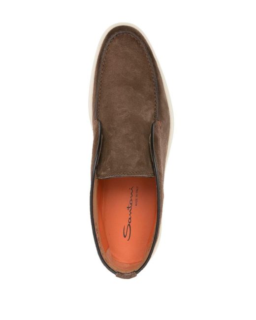 Santoni Brown Desert Suede Boots for men