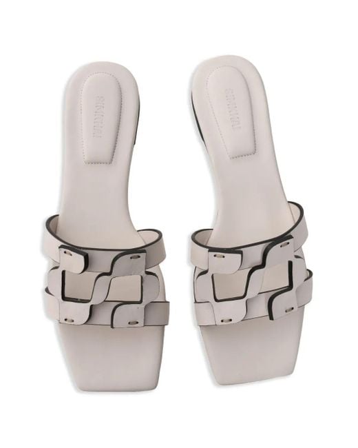Jonathan Simkhai White Leather Slides