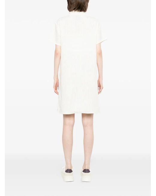 SPORT b. by agnès b. White Seersucker Half-Zip Mini Dress