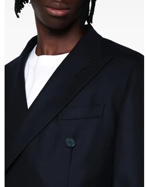 Santaniello Blue Double-breasted Blazer for men