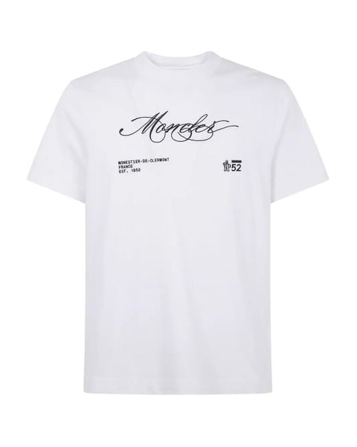 メンズ Moncler ロゴ Tシャツ White
