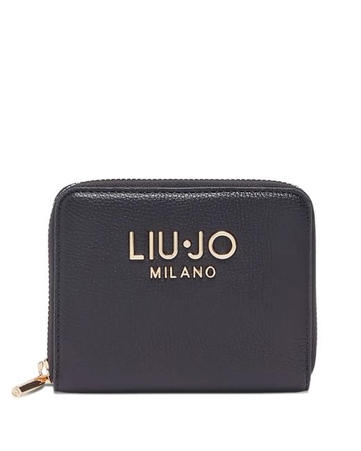Liu Jo Black Logo Zip Wallet