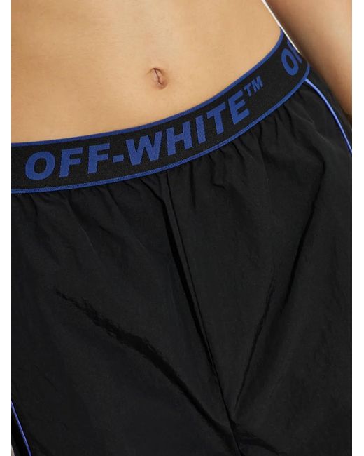 Off-White c/o Virgil Abloh Black Piped-Trim Logo-Waistband Track Pants