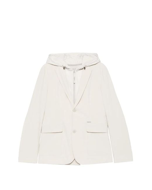 ALPHATAURI White Hooded Pocket Blazer