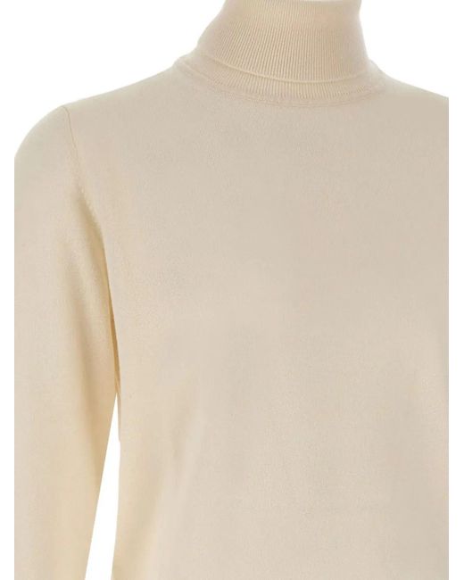 Kangra White Roll-Neck Ribbed-Edge Sweater for men
