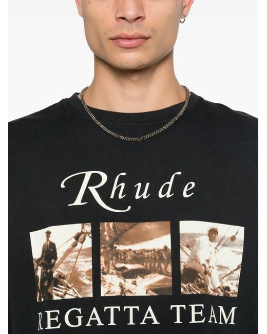 Rhude Black Usvi Regatta Tour Ls T-Shirt for men