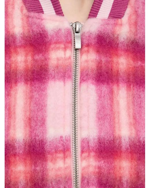 Benetton Pink Checked Zip Jacket