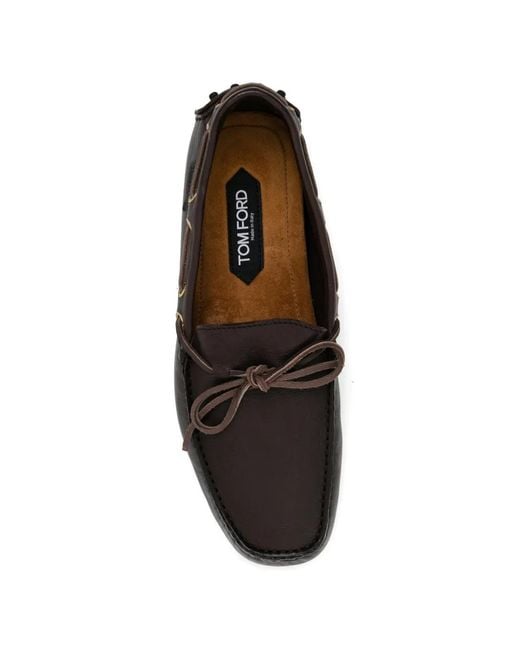 Tom Ford White Robin Boat Shoes for men