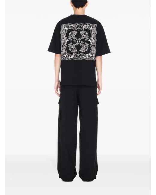 Off-White c/o Virgil Abloh Black Tattoo Bandana Arrow-print T-shirt for men