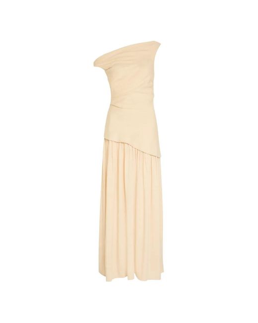 Faithfull The Brand White Roma One-Shoulder Maxi Dress