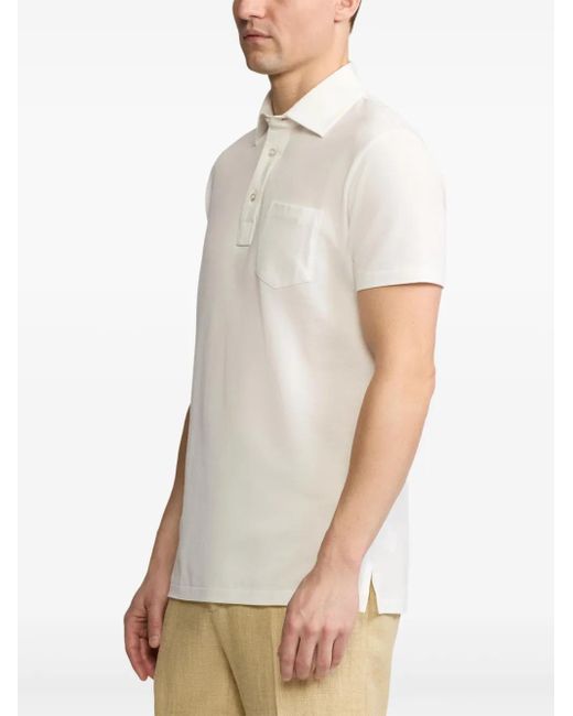 Ralph Lauren White Piqué Polo Shirt for men