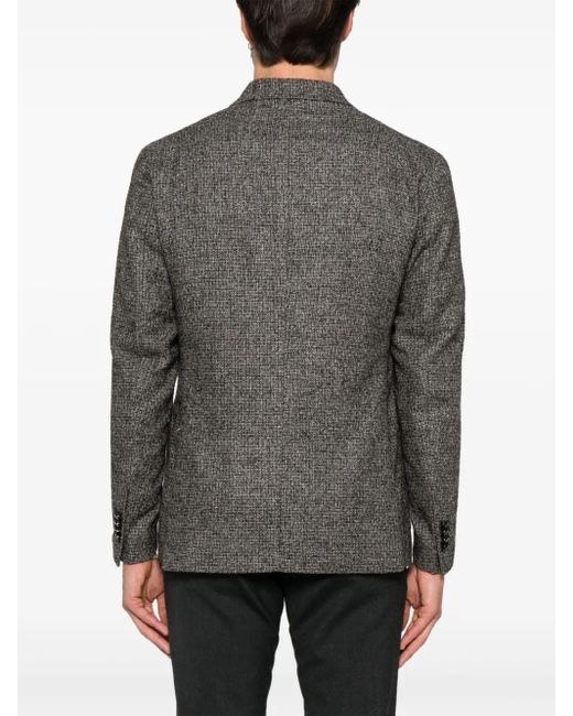 Tagliatore Gray Double-Breasted Wool Blend Jacket for men