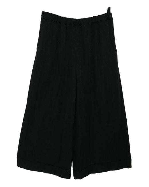Comme des Garçons Black Weite Hose Mit Umschlag