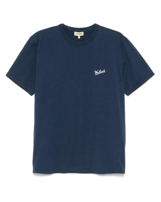Woolrich Blue Logo T-Shirt for men