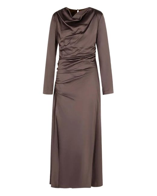 Robe Drapée À Col Châle Jonathan Simkhai en coloris Brown