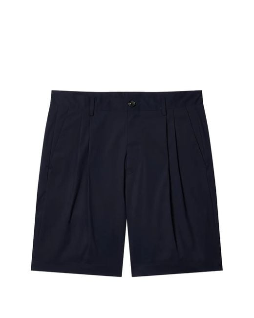 Paul Smith Blue Pleated Shorts for men