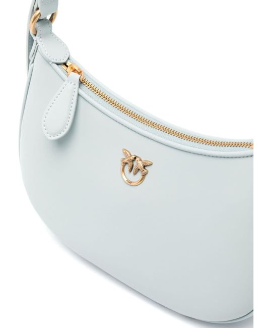 Pinko White Mini Love Bag Half Moon Shoulder Bag