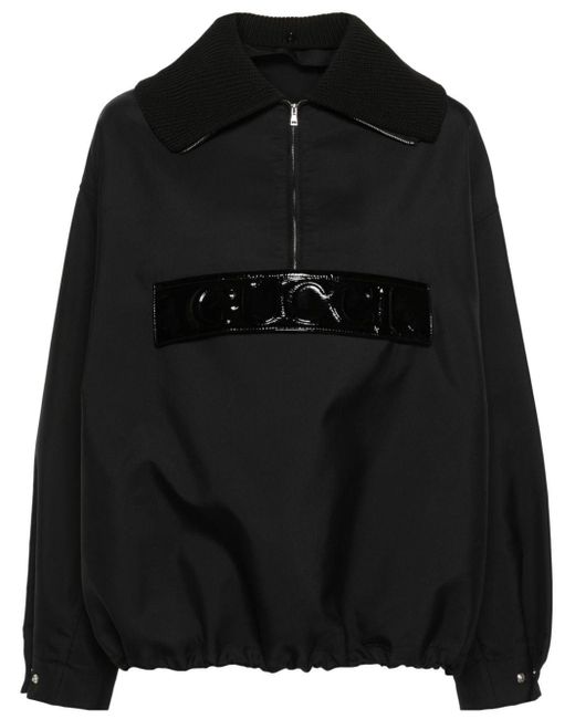 Gucci Black Embossed-logo Half-zip Sweatshirt
