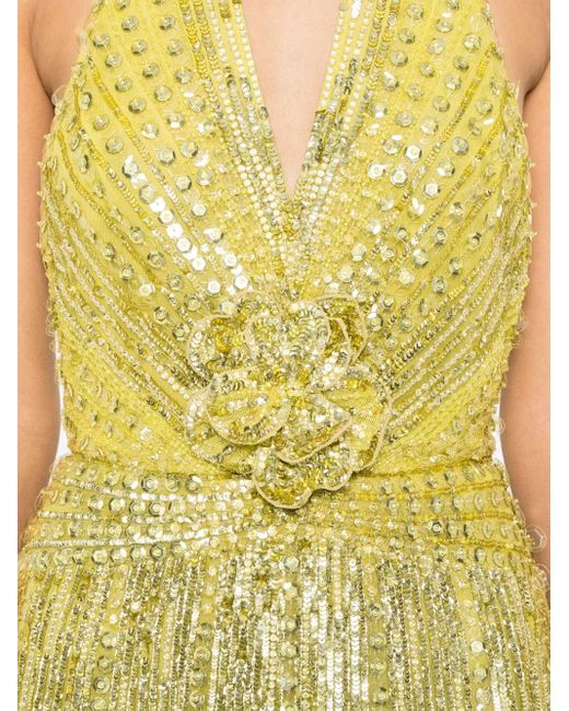 Elie Saab スパンコール イブニングドレス Yellow