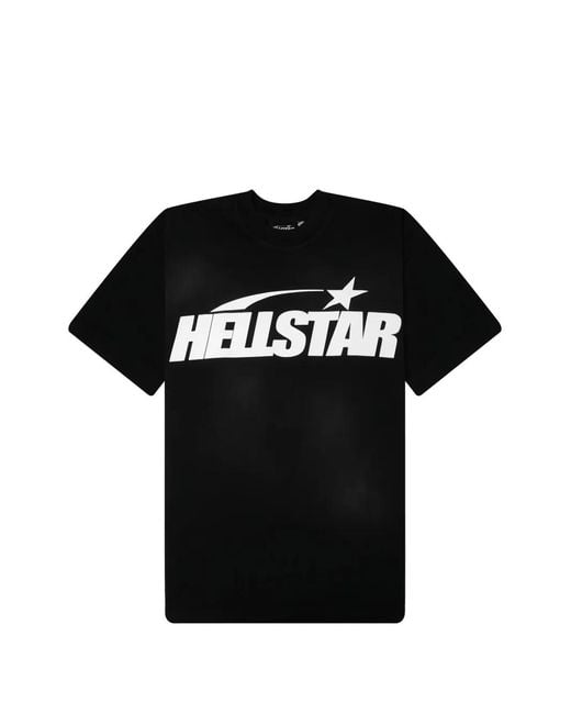 HELLSTAR Black Rhinestone-Embellished Logo T-Shirt for men