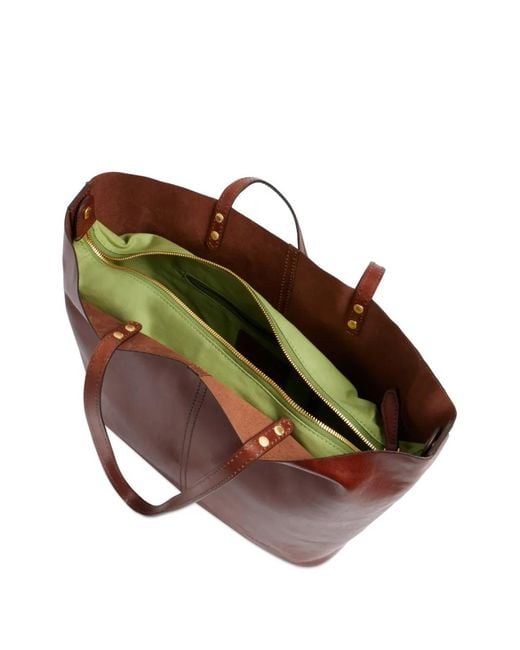 The Bridge Red Leather Tote Bag