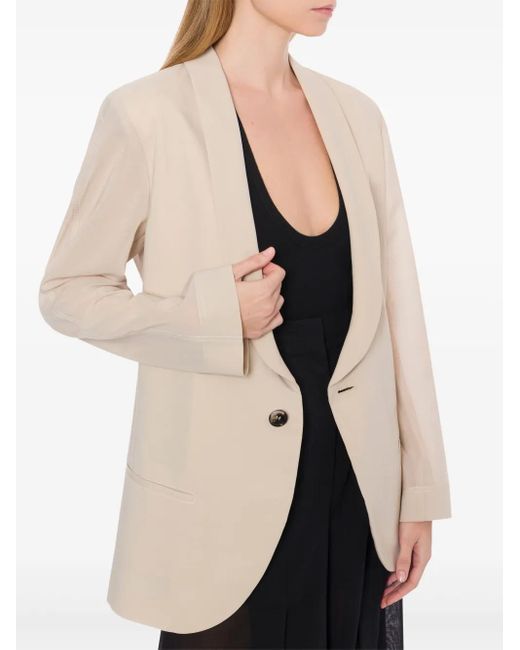 Philosophy Di Lorenzo Serafini Blazer Met Sjaalrevers in het Natural
