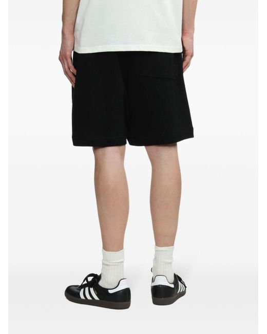 Izzue Black Drawstring-waist Cotton Shorts for men