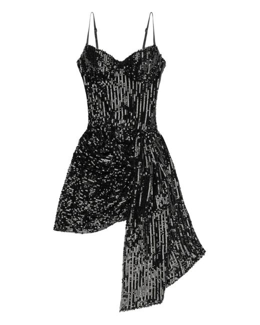 Area Black Wrapped Mini Dress