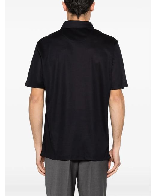 Brioni メンズ ブラック グラフィック ポロシャツ 【公式通販】