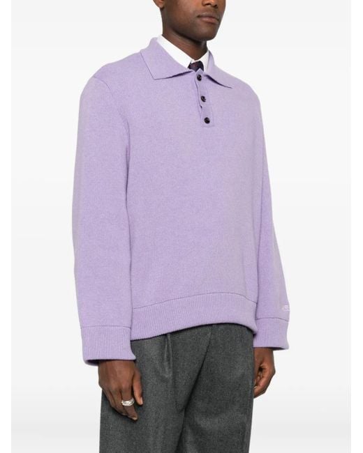LC23 Purple Wool Blend Sweater for men