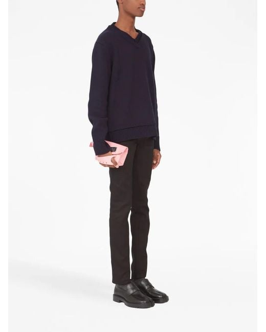 Maison Margiela Pink Snatched Leather Clutch Bag for men
