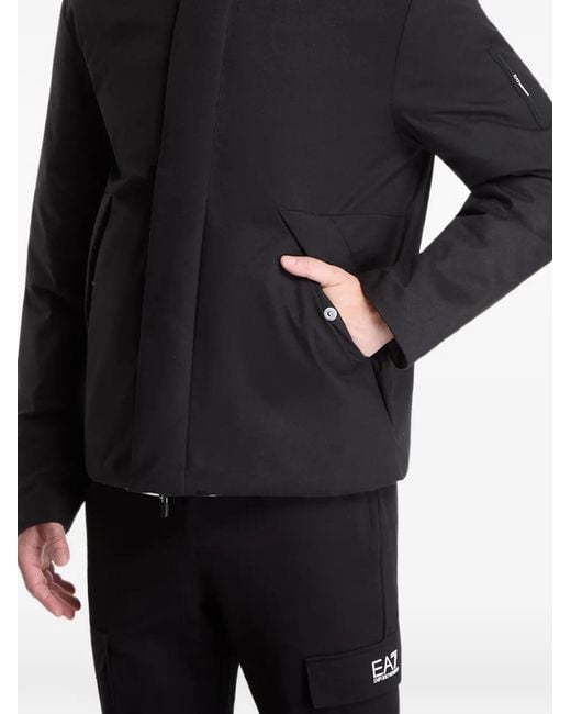 EA7 Black Reversible Padded Jacket for men