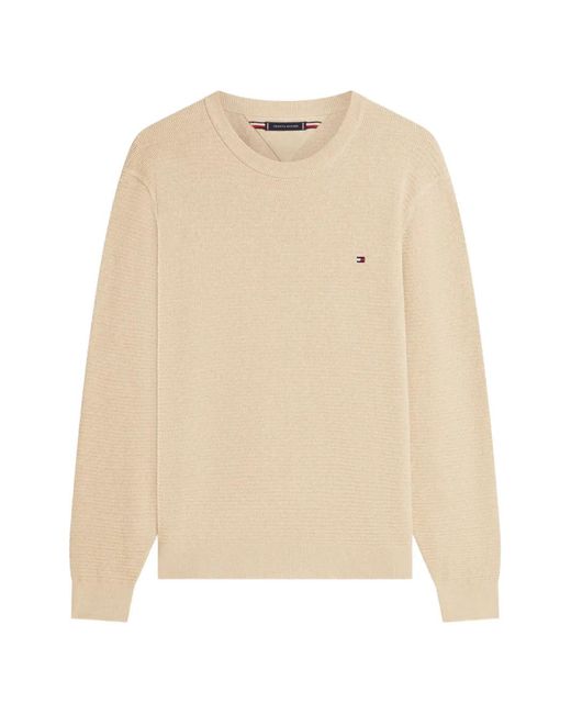 Tommy Hilfiger Natural Logo-Embroidered Sweater for men