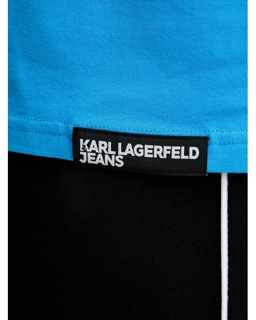 Karl Lagerfeld Blue T-Shirt À Logo Imprimé