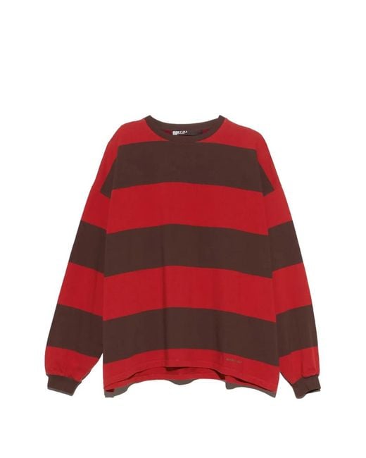 Bimba Y Lola Red Oversize Striped T-Shirt
