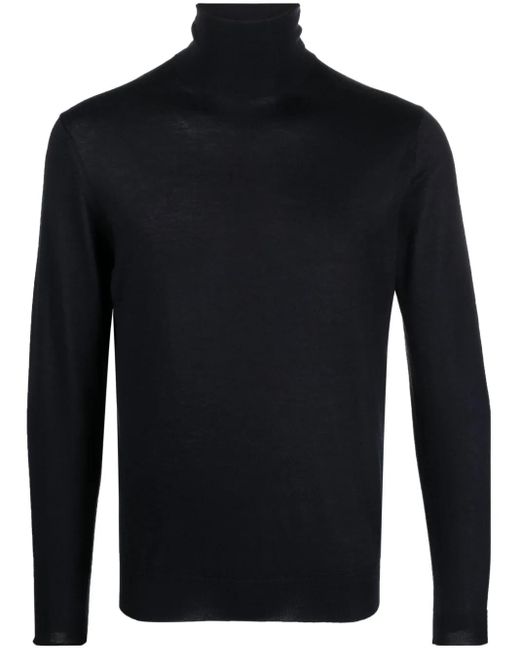 Eraldo Blue Roll-Neck Cashmere-Blend Jumper for men