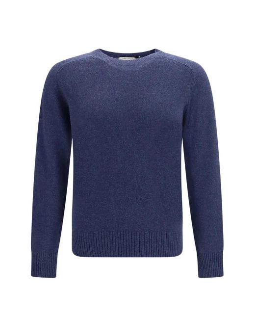 Brooksfield Blue Crew-Neck Raglan-Sleeve Sweater for men
