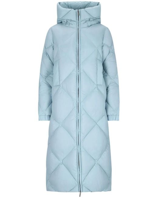 K-Way Blue Hooded Padded Coat