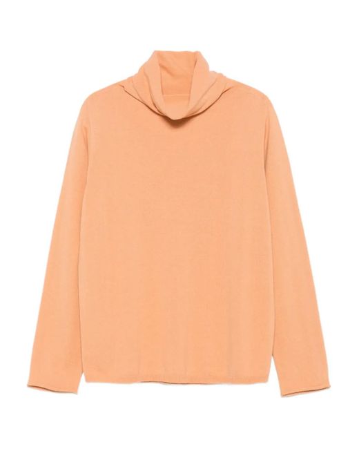 Le Tricot Perugia Orange Turtleneck Long-Sleeves Sweater